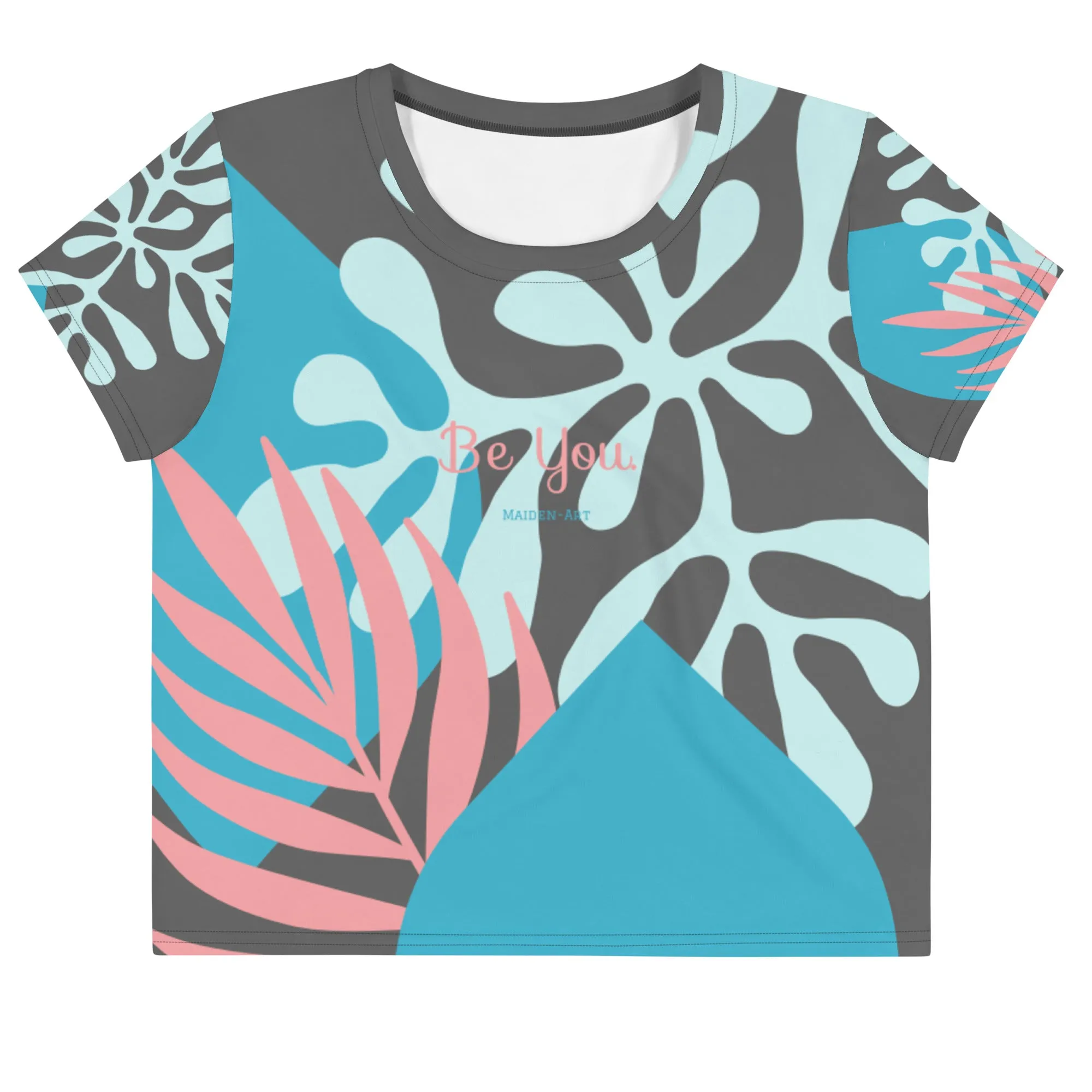 "Be You" Crop Tee - FLOWER BLUE Special Edition sold by Maiden-Art