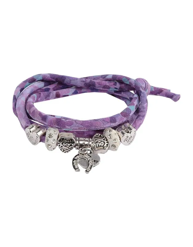 Camo Lilac Friendship Bracelets with Charms sold by Maiden-Art