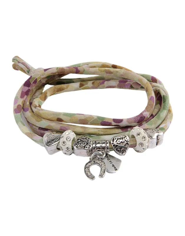 Camo Green Print Friendship Bracelet with Charms sold by Maiden-Art