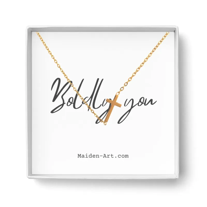 14K gold necklace | Gold Plated Cross Pendant Necklace sold by Maiden-Art