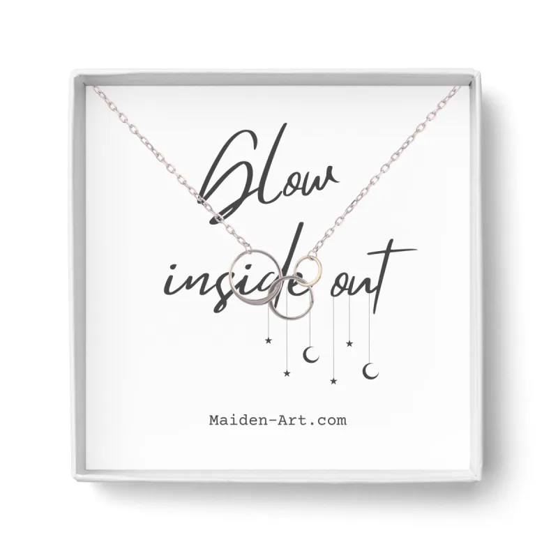 Three Circle Pendant Necklace - Interlocking necklace sold by Maiden-Art