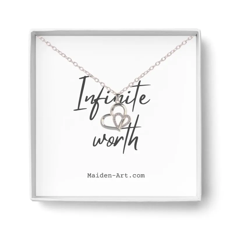 Eternity Necklace Love Heart Pave Necklace sold by Maiden-Art