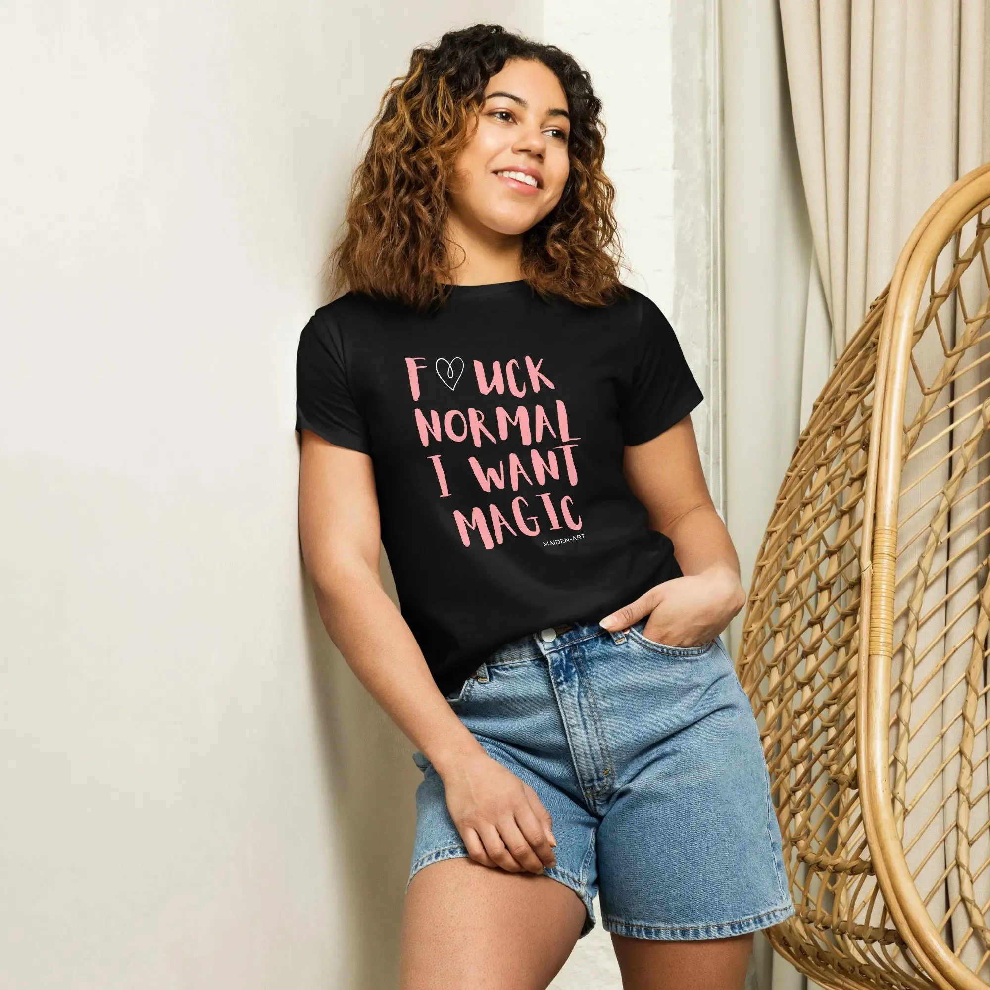 women's t-shirt F*UCK NORMAL I WANT MAGIC Women’s high-waisted t-shirt sold by Maiden-Art product image thumbnail 4