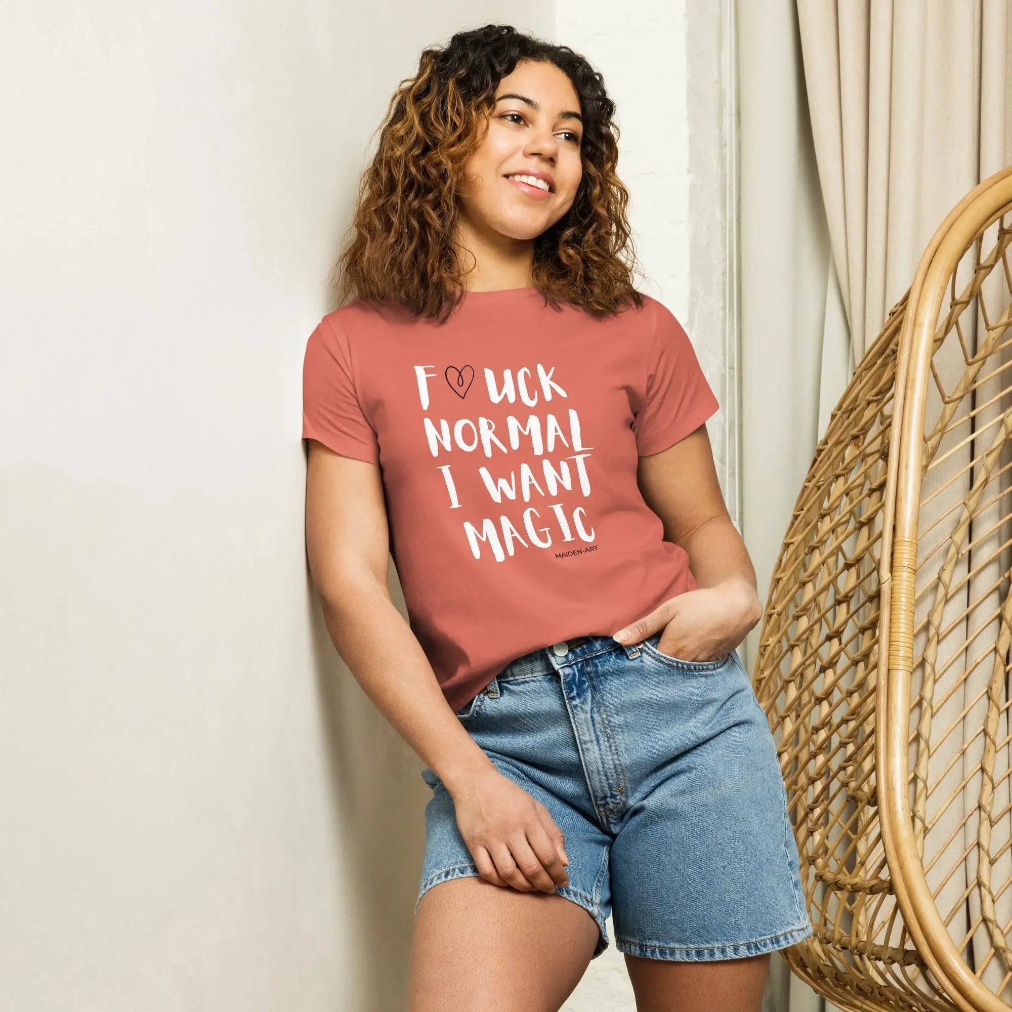 Women's t-shirt F*UCK NORMAL I WANT MAGIC Women’s high-waisted t-shirt sold by Maiden-Art product image thumbnail 2