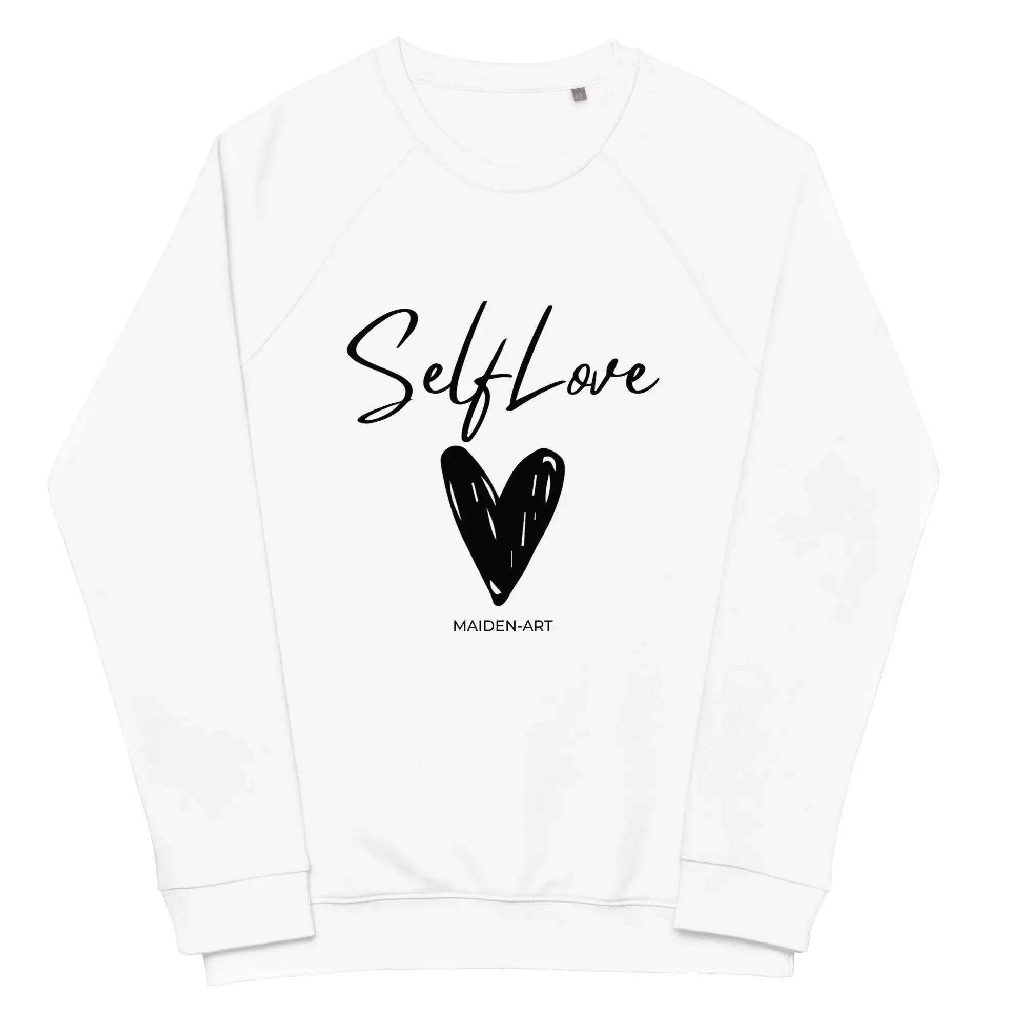 Organic Sweatshirt SELF LOVE Unisex organic raglan sweatshirt sold by Maiden-Art