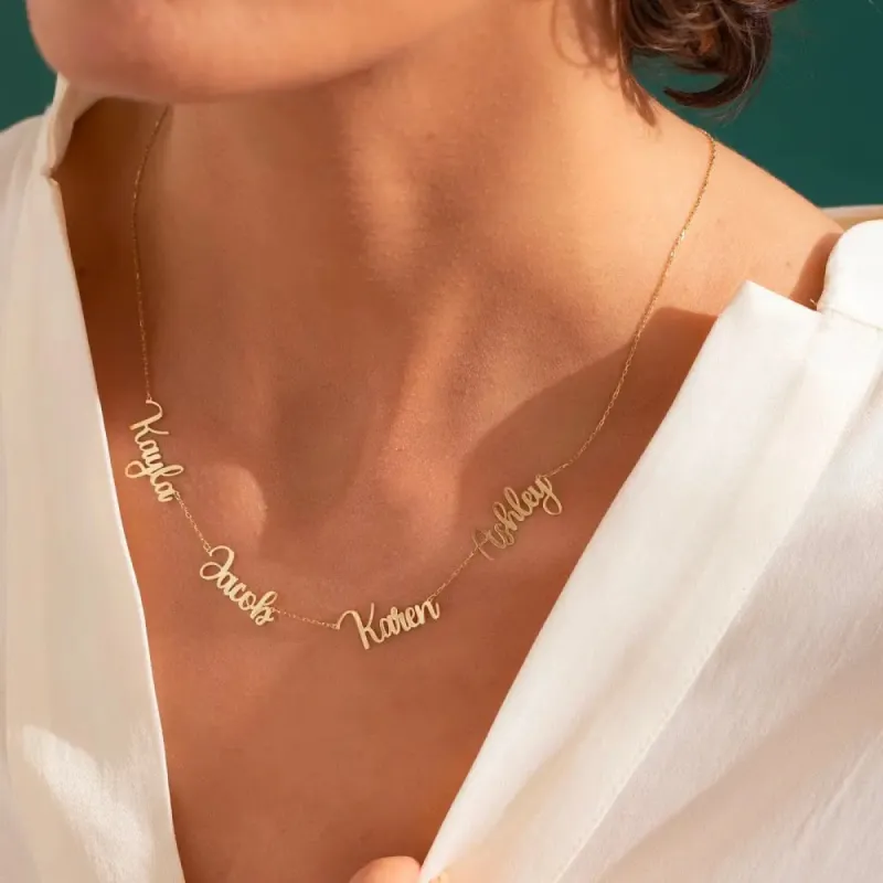 Multiple Name Necklace - personalized name necklace sold by Maiden-Art