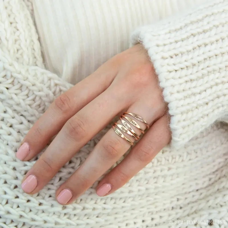 Tiny Name Ring - Minimalist Ring - delicate ring sold by Maiden-Art