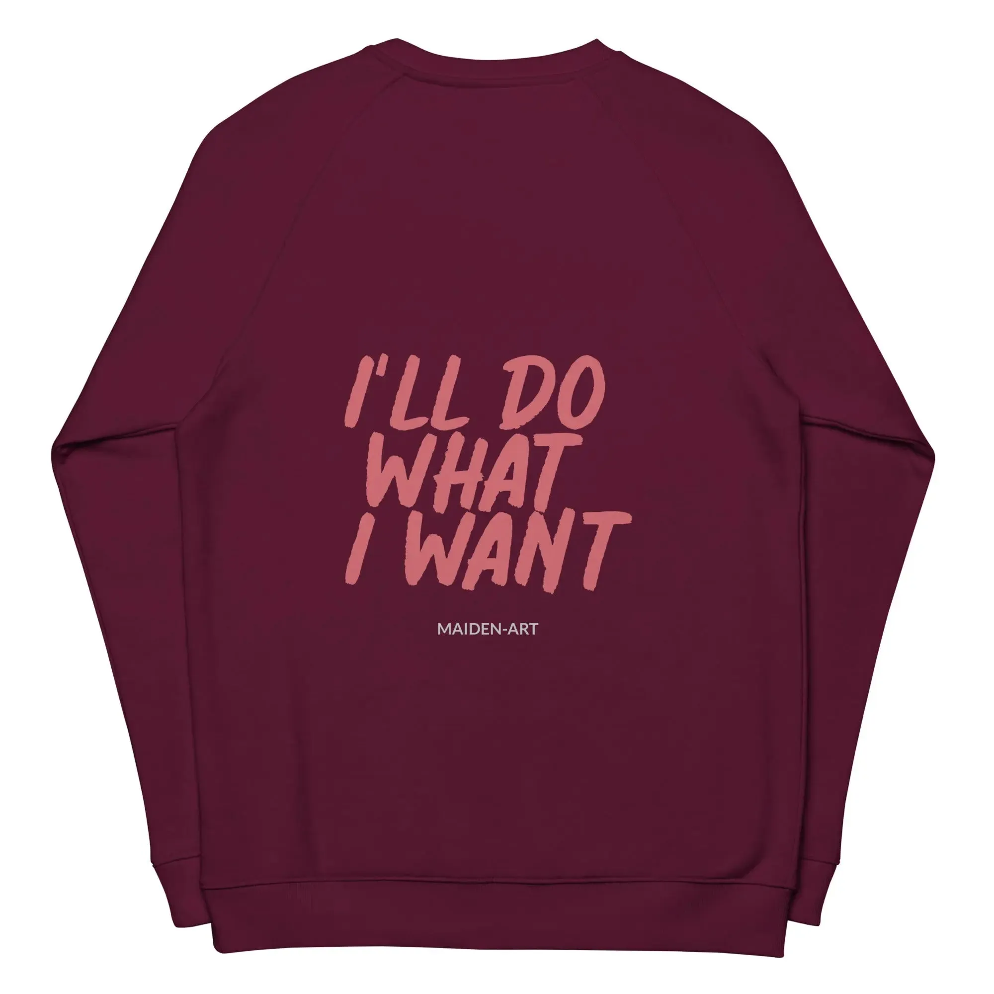 Rebel Girl Unisex organic raglan sweatshirt Organic Clothing with EMBROIDERY sold by Maiden-Art product image thumbnail 2