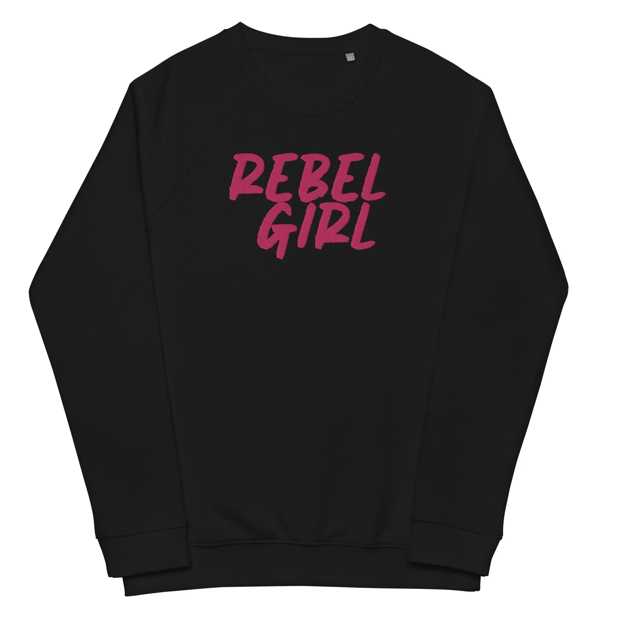 Rebel Girl Unisex organic raglan sweatshirt Organic Clothing with EMBROIDERY sold by Maiden-Art product image thumbnail 3