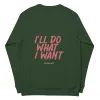 Rebel Girl Unisex organic raglan sweatshirt Organic Clothing with EMBROIDERY sold by Maiden-Art