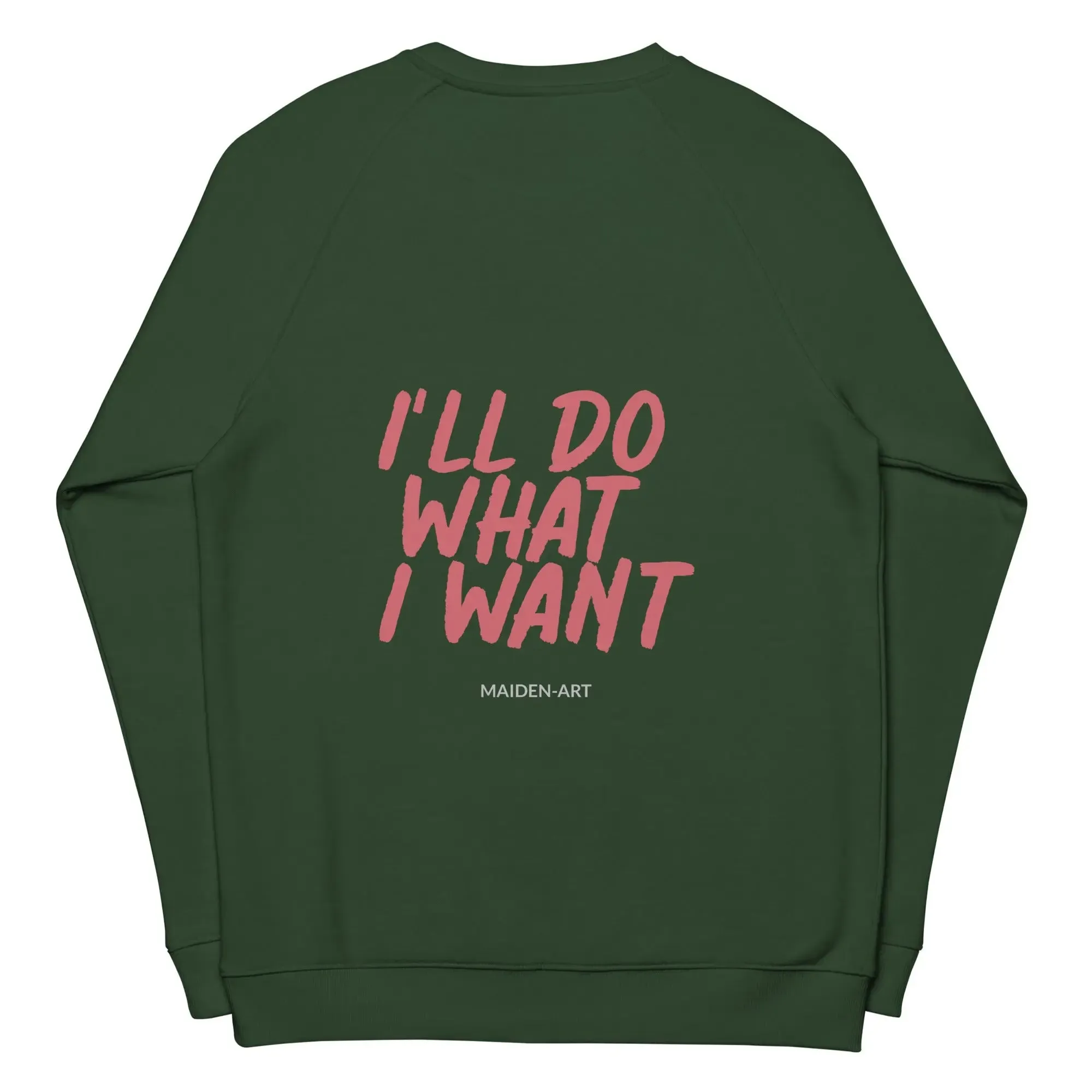 Rebel Girl Unisex organic raglan sweatshirt Organic Clothing with EMBROIDERY sold by Maiden-Art product image thumbnail 5