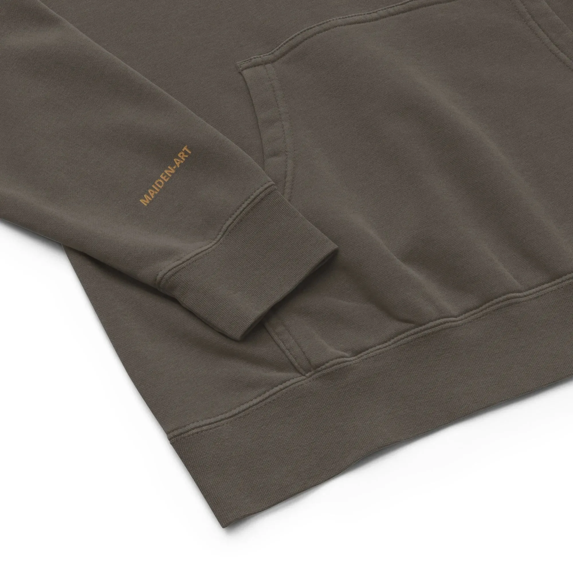 Self Love Unisex pigment-dyed hoodie with Old Gold Embroidery | fashion hoodie sold by Maiden-Art product image thumbnail 4