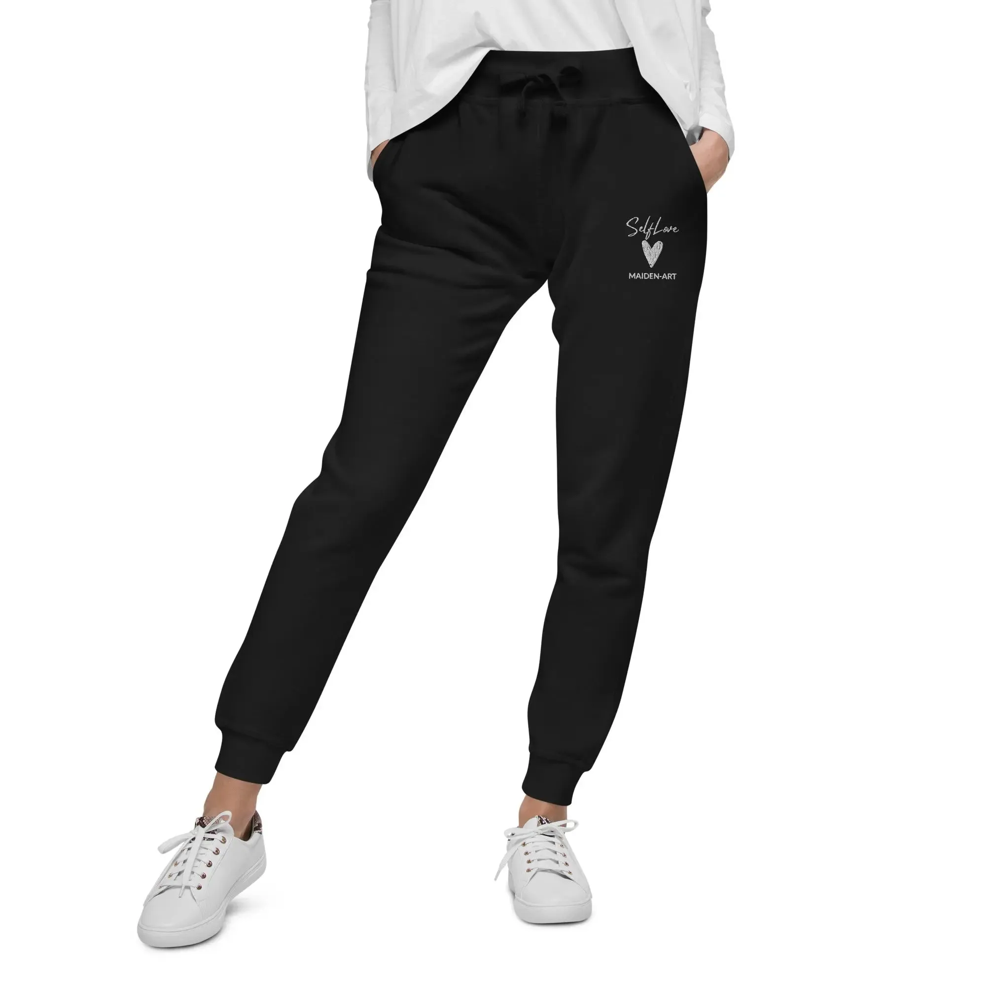 Self Love Unisex fleece sweatpants with Embroidery fashion sweatpants sold by Maiden-Art product image thumbnail 2