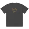 Boldly You Oversized faded t-shirt with Old Gold Embroidery | Oversized T-shirt sold by Maiden-Art