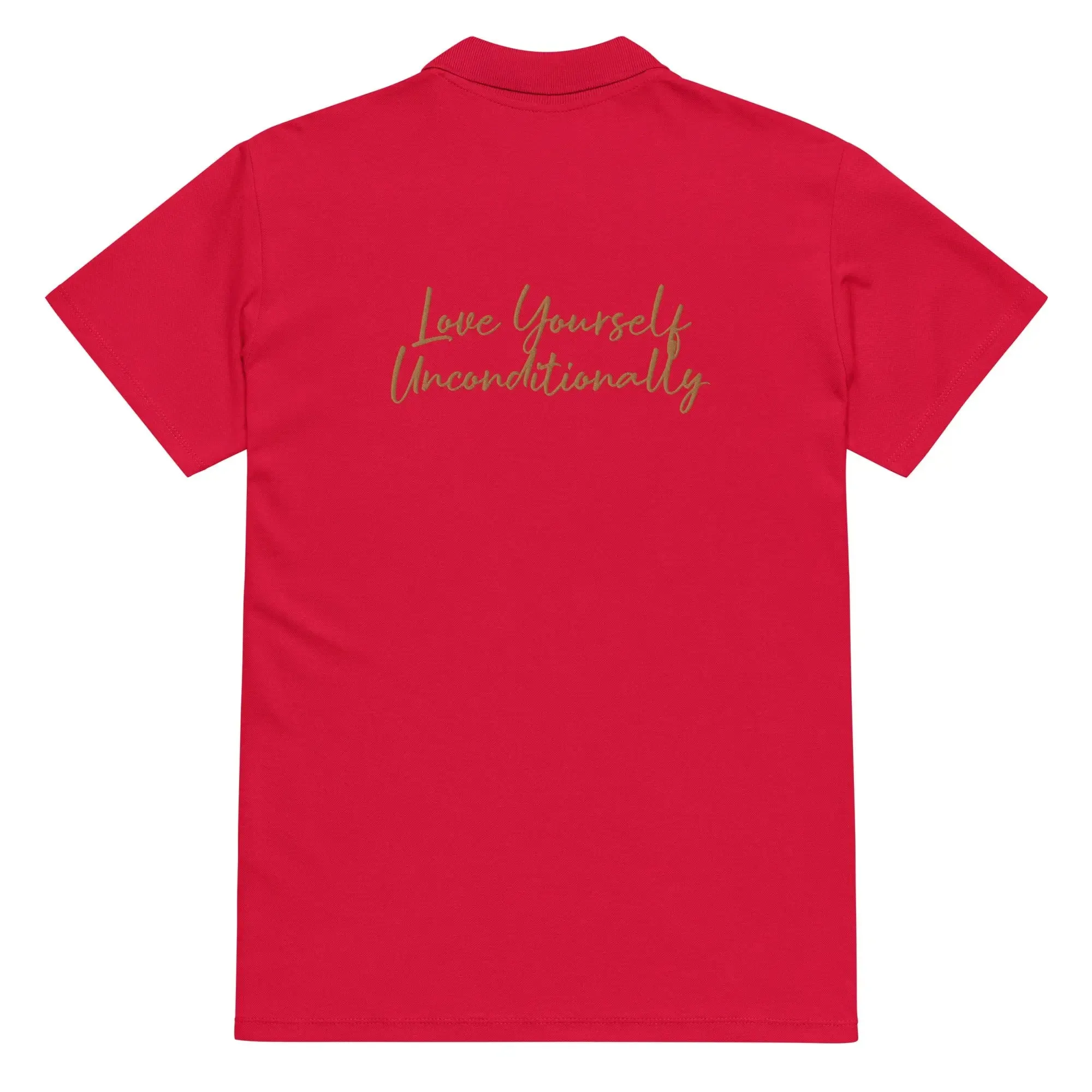 Self Love Premium pique polo shirt with Old Gold Embroidery sold by Maiden-Art product image thumbnail 3