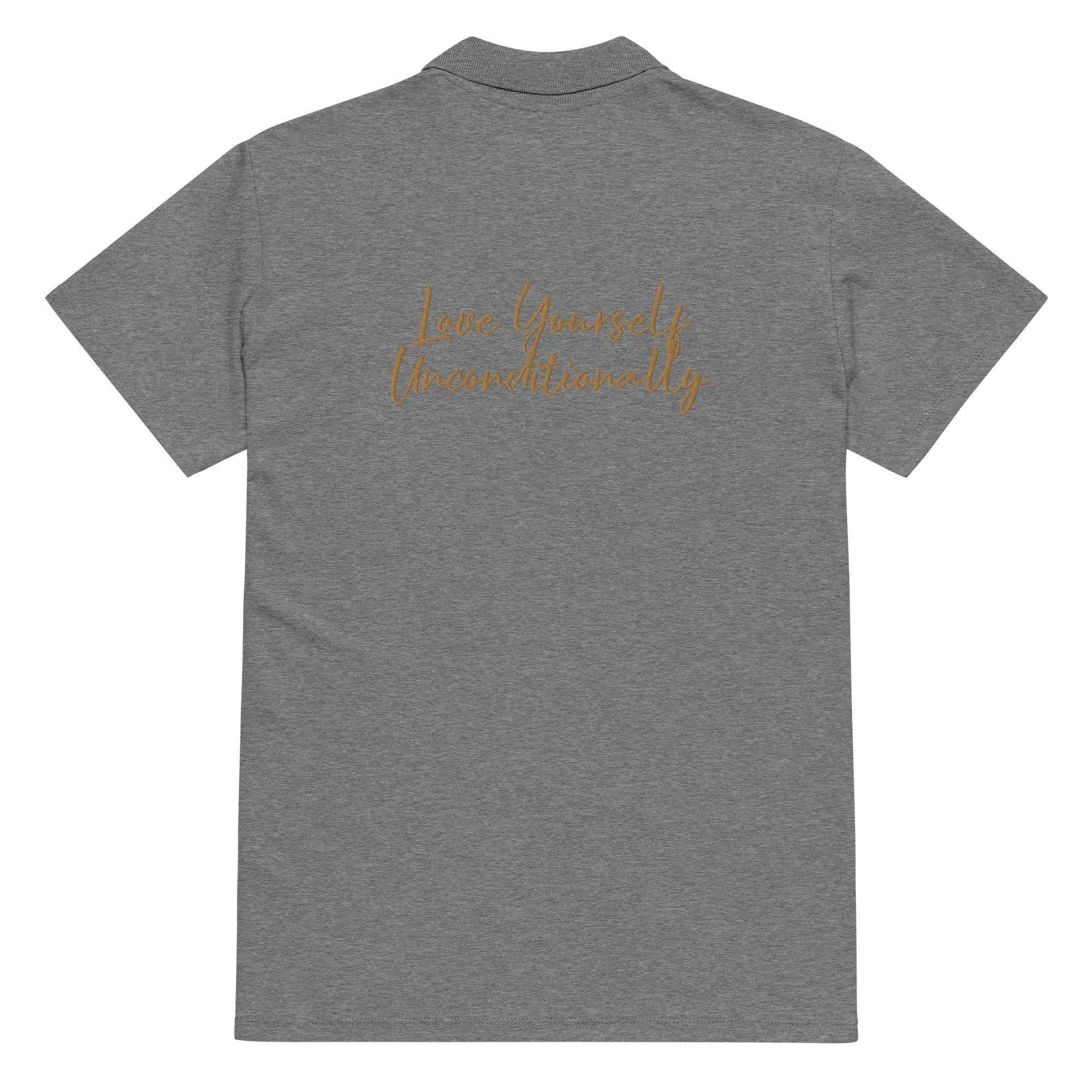 Self Love Premium pique polo shirt with Old Gold Embroidery sold by Maiden-Art product image thumbnail 5