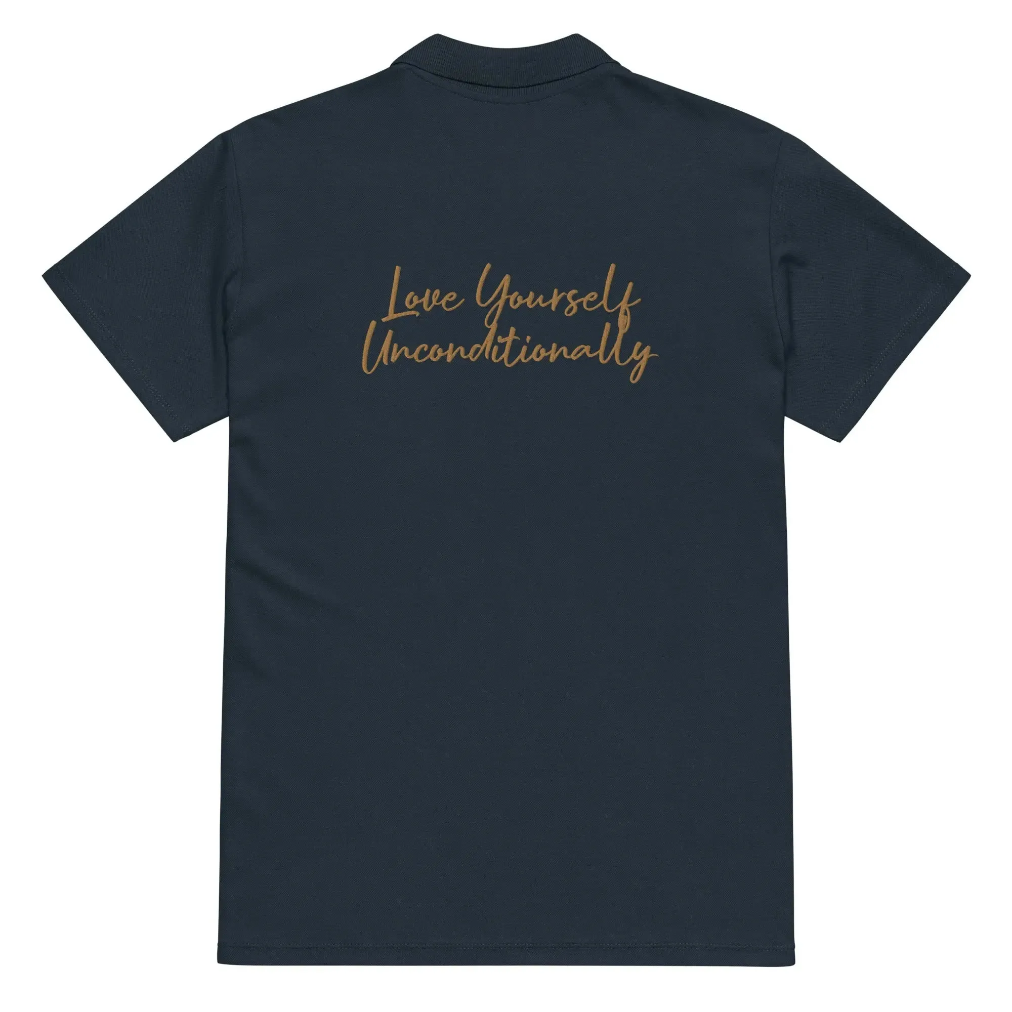 Self Love Premium pique polo shirt with Old Gold Embroidery sold by Maiden-Art product image thumbnail 4