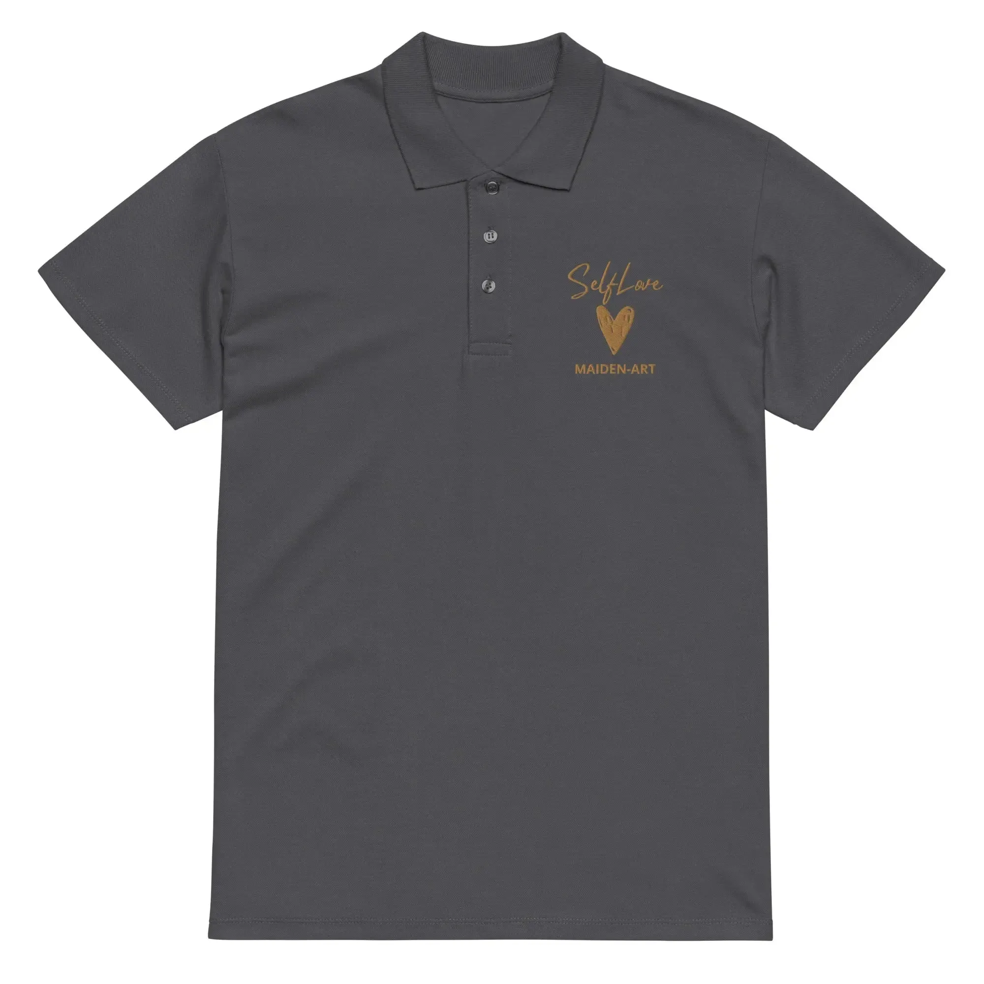 Self Love Premium pique polo shirt with Old Gold Embroidery sold by Maiden-Art product image thumbnail 5