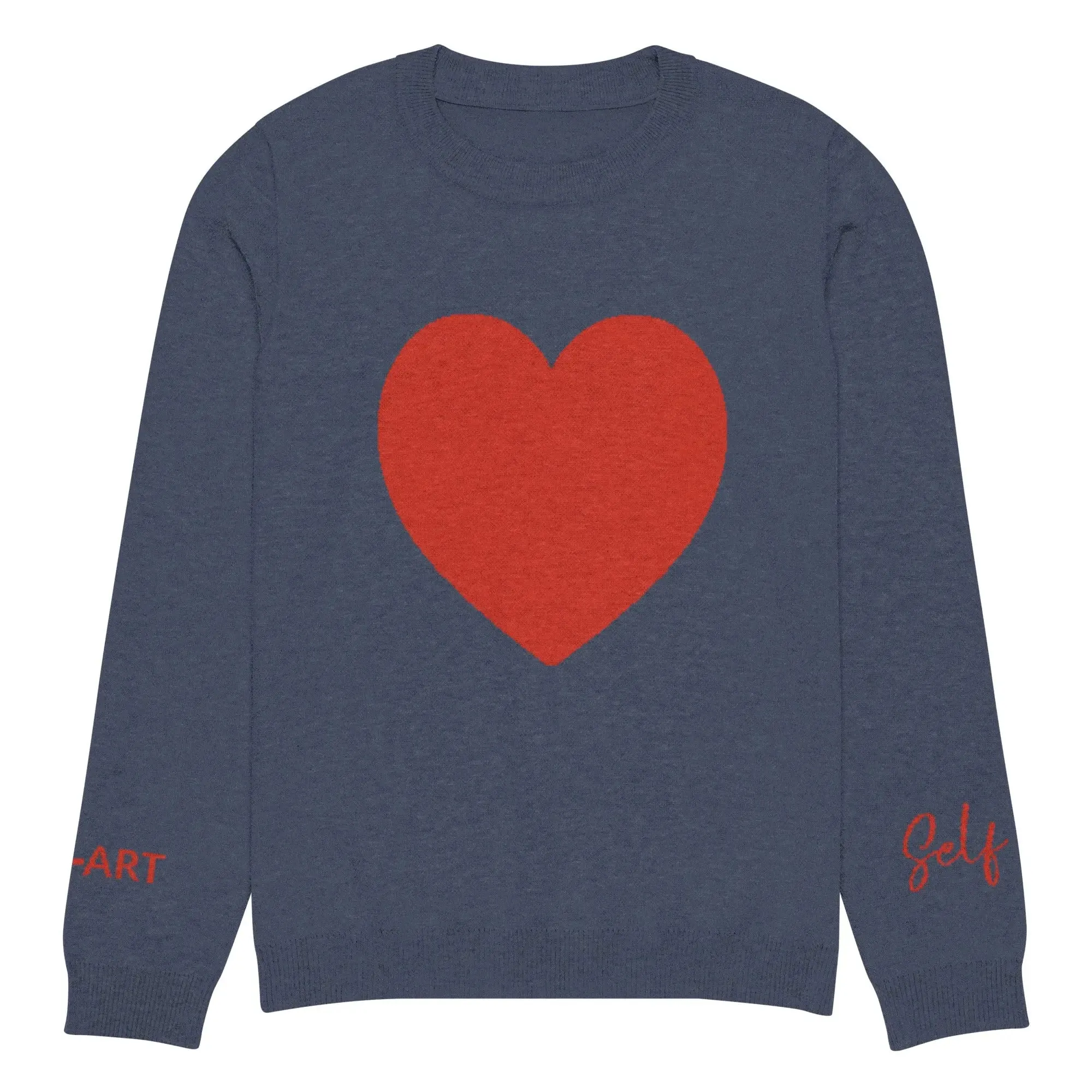 Heart - Knitted crew neck sweater NAVY sold by Maiden-Art product image thumbnail 5