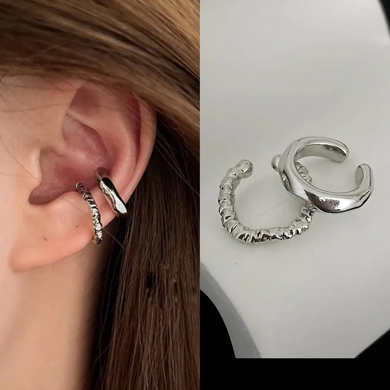 Punk Irregular Geometric Ear Cuff Earrings for Women Non-Piercing Metal Ear Clip Earring Fake Cartilage Fashion Jewelry Party sold by Maiden-Art