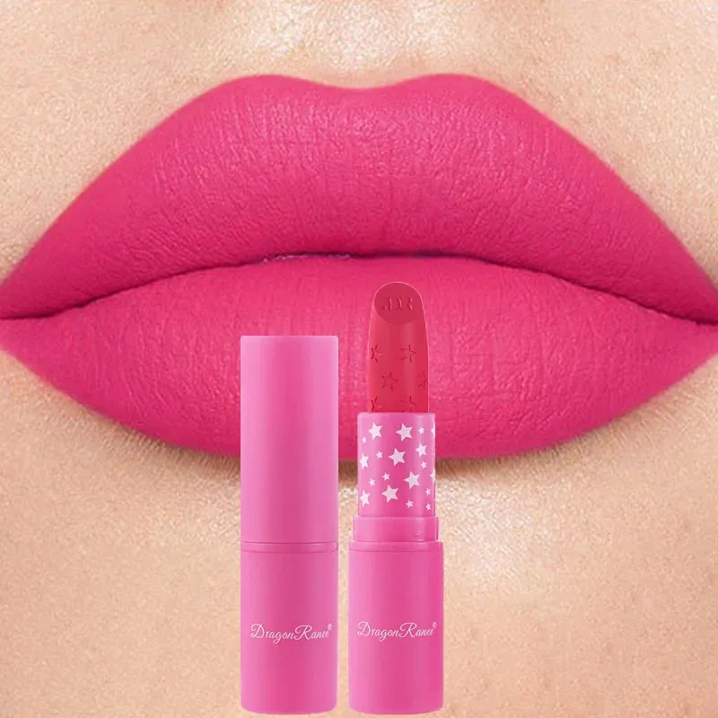 9 Colors Waterproof Rose Red Velvet Matte Lipstick Moisturizing Long Lasting Stars Not Easy To Fade Nude Lip Tint Black Lipstick sold by Maiden-Art