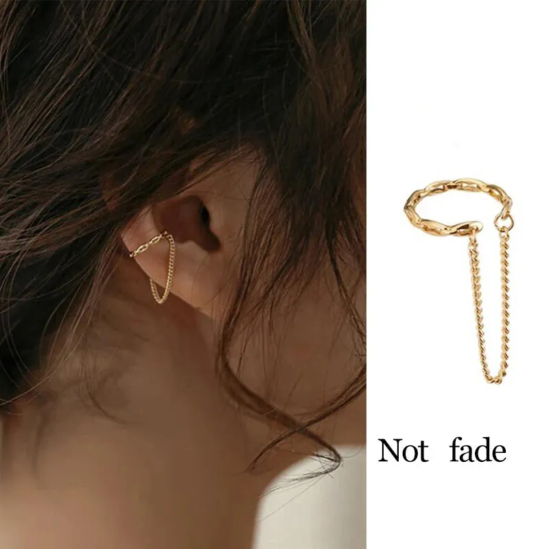 1 Pc 2025 Fashion Minilist No Piercing Ear Cuff Earrings for Woman Fake Piercing Earcuff Clips Earrings for Women Cuffs Jewelry sold by Maiden-Art