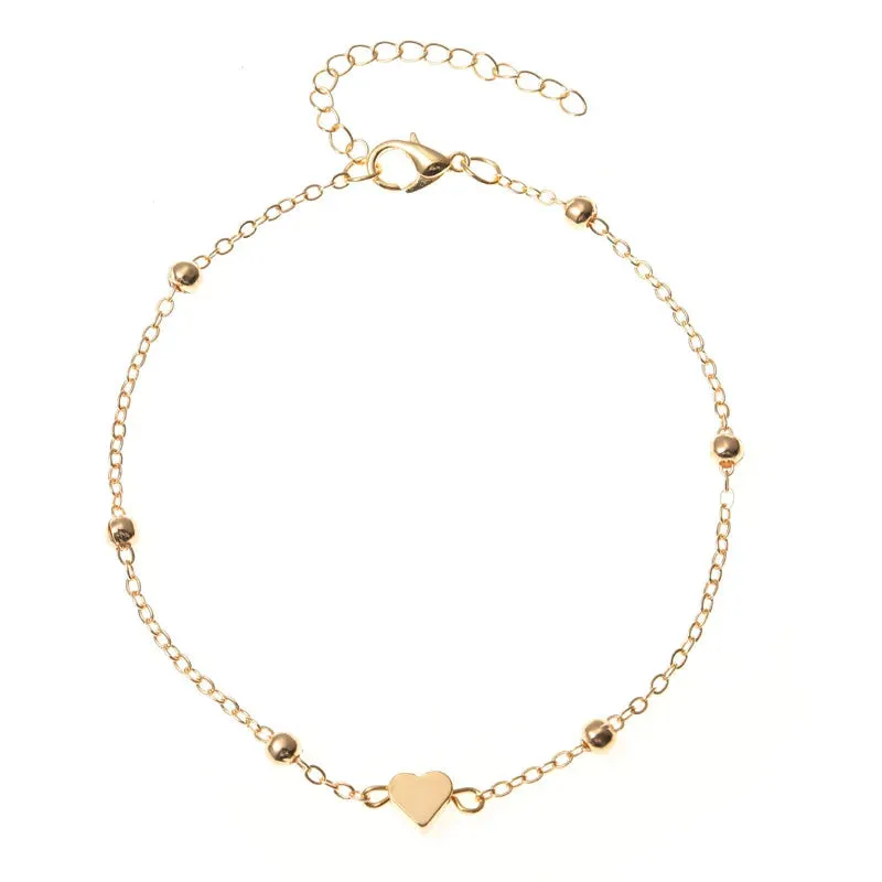 Trendy Beads Multilayer Summer Heart Anklet For Woman Bohemian Vintage Footwear Leg Bracelets 2021 Female Foot Jewelry Gifts New sold by Maiden-Art product image thumbnail 2