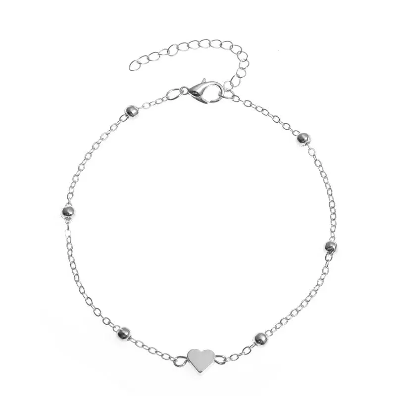 Trendy Beads Multilayer Summer Heart Anklet For Woman Bohemian Vintage Footwear Leg Bracelets 2021 Female Foot Jewelry Gifts New sold by Maiden-Art product image thumbnail 3