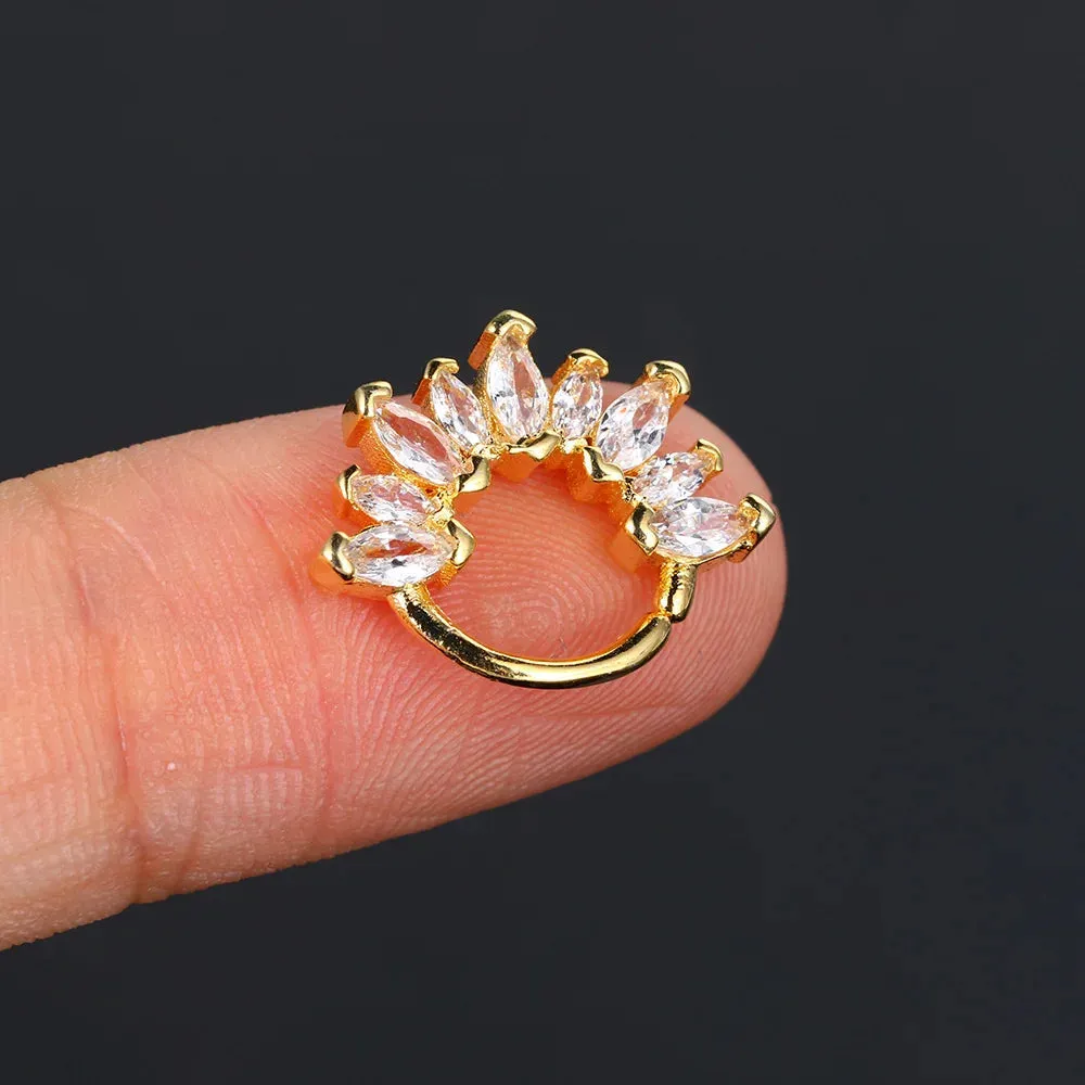 Stainless Steel Hoop Earring Women Zirconia Crystal Piercing Ear Daith Helix Tragus Lobe Cartilage Stud Earring Piercing Jewelry sold by Maiden-Art product image thumbnail 2