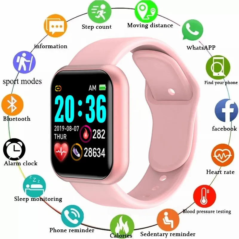 Multifunctional Smart Watch Men Women Bluetooth Connected Phone Music Fitness Sports Bracelet Sleep Monitor Y68 Smartwatch D20 sold by Maiden-Art