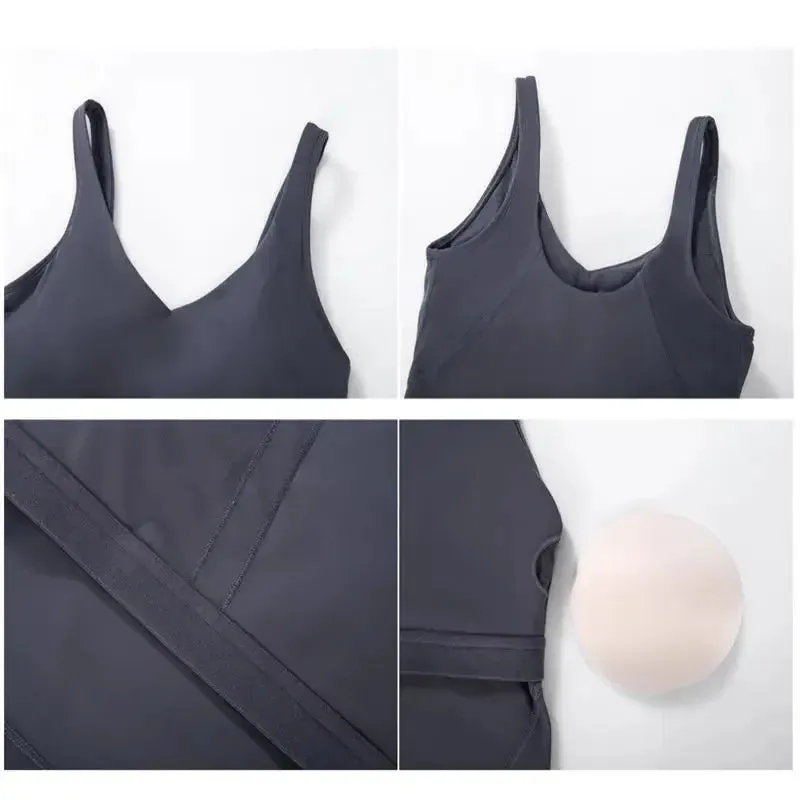 Nepoagym PASSION Tank Top with Shelf Built In Bra Crop Top with Removable Padding Longline Sports Bra for Yoga Gym sold by Maiden-Art product image thumbnail 5