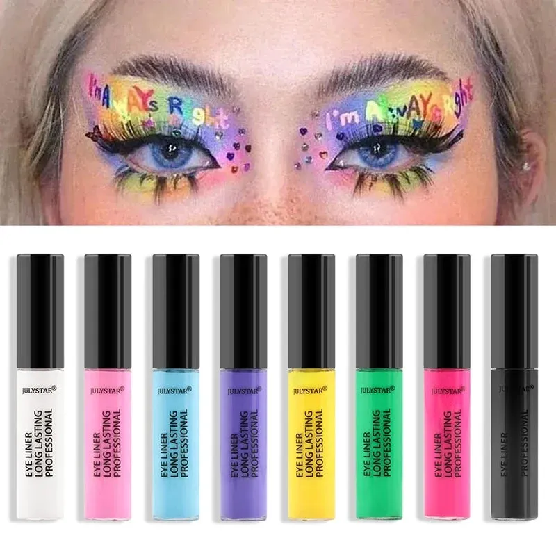 8 Color Eyeliner Liquid Pencil Waterproof Easy To Wear Make Up Matte Eye Liner Blue Pink Green White Black Purple Yellow Eyliner sold by Maiden-Art product image thumbnail 4