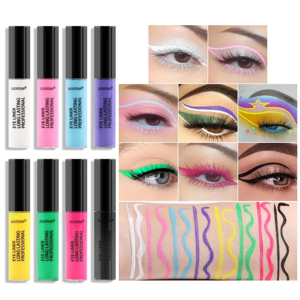 8 Color Eyeliner Liquid Pencil Waterproof Easy To Wear Make Up Matte Eye Liner Blue Pink Green White Black Purple Yellow Eyliner sold by Maiden-Art product image thumbnail 5