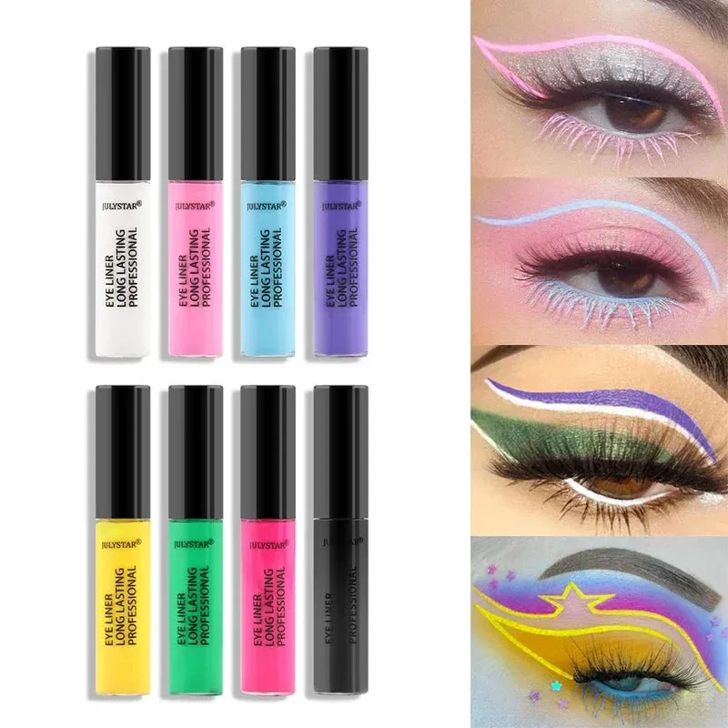 8 Color Eyeliner Liquid Pencil Waterproof Easy To Wear Make Up Matte Eye Liner Blue Pink Green White Black Purple Yellow Eyliner sold by Maiden-Art product image thumbnail 2