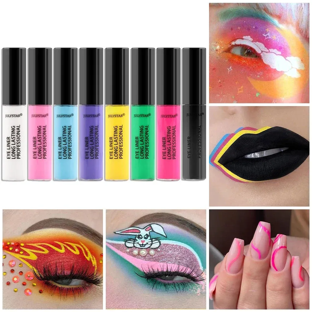 8 Color Eyeliner Liquid Pencil Waterproof Easy To Wear Make Up Matte Eye Liner Blue Pink Green White Black Purple Yellow Eyliner sold by Maiden-Art product image thumbnail 3