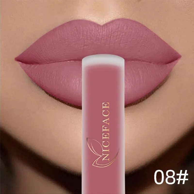 NICEFACE Matte Liquid Lipstick Waterproof Long Lasting Lip Gloss Tint Sexy Red Nude Purple Metallic Lipsticks Makeup Cosmetics sold by Maiden-Art product image thumbnail 3