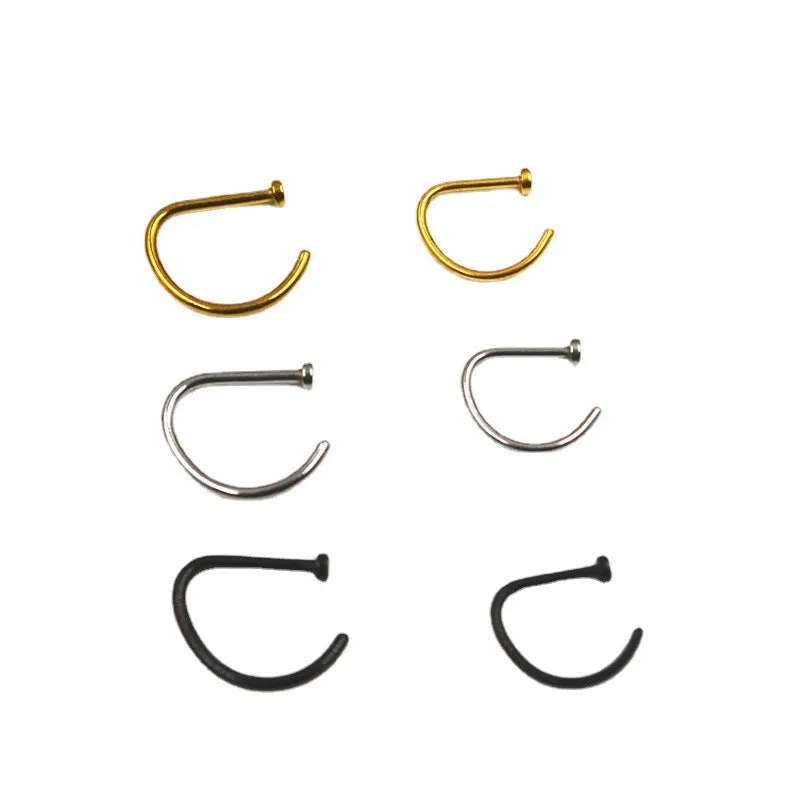False Nose Ring No Hole D Shaped Stainless Steel sold by Maiden-Art product image thumbnail 5