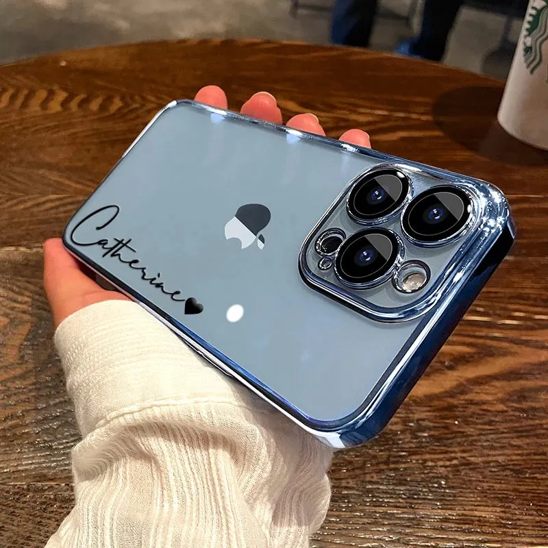 15 16 Pro Max Personalised Customized Name Case For iPhone 16 15 14 13 12 11 Pro Max Plating Transparent Clear Cover 16 Pro Max sold by Maiden-Art product image thumbnail 3