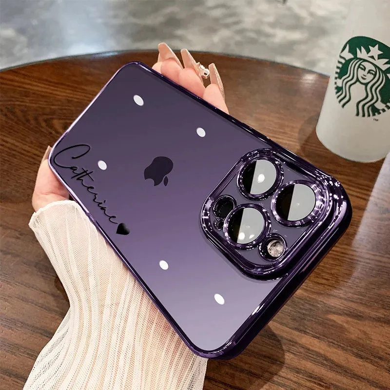 15 16 Pro Max Personalised Customized Name Case For iPhone 16 15 14 13 12 11 Pro Max Plating Transparent Clear Cover 16 Pro Max sold by Maiden-Art product image thumbnail 4