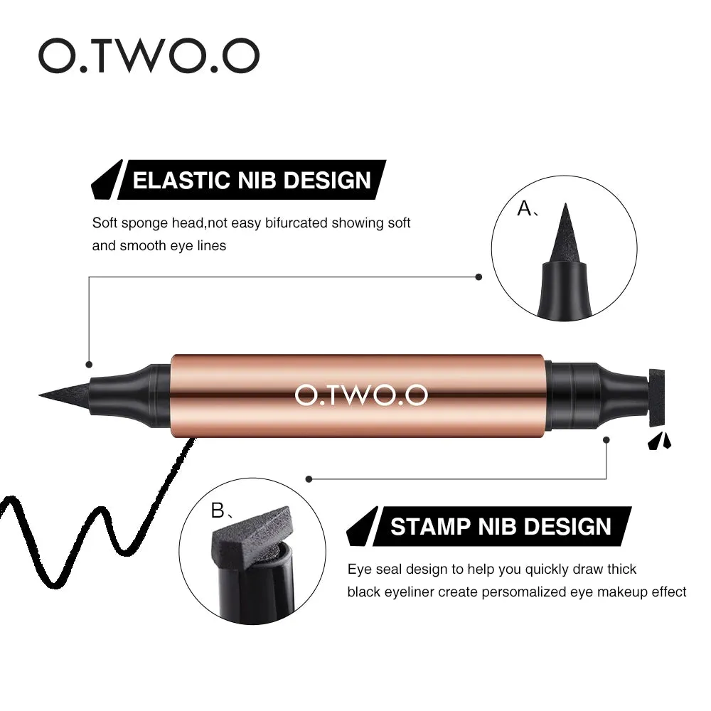 O.TWO.O Eyeliner Stamp Black Liquid Eyeliner Pen Waterproof Fast Dry Double-ended Eye Liner Pencil Make-up for Women Cosmetics sold by Maiden-Art product image thumbnail 3