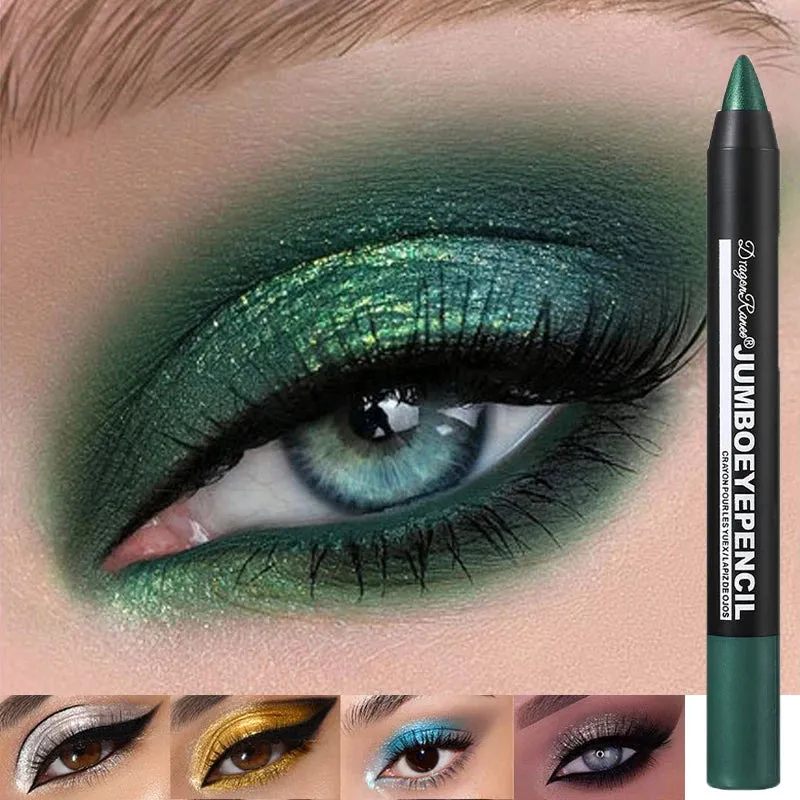 Smoky Dark Green Eyeshadow Pencil Stick Waterproof Pearlescent 12 Colors Metallic Glitter Eye Shadow Highlighter Pen Makeup Tool sold by Maiden-Art