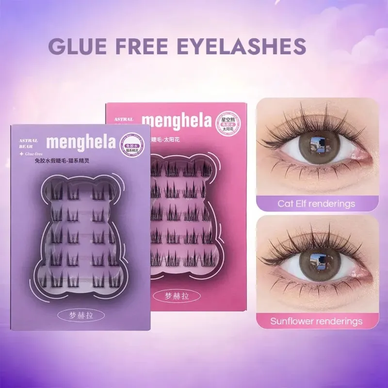 Fairy Glue-free False Eyelashes Easy To Rebound No Need To Remove Segmented Thin Stems Suitable For Novice DIY MENGHELA Eyelashe sold by Maiden-Art