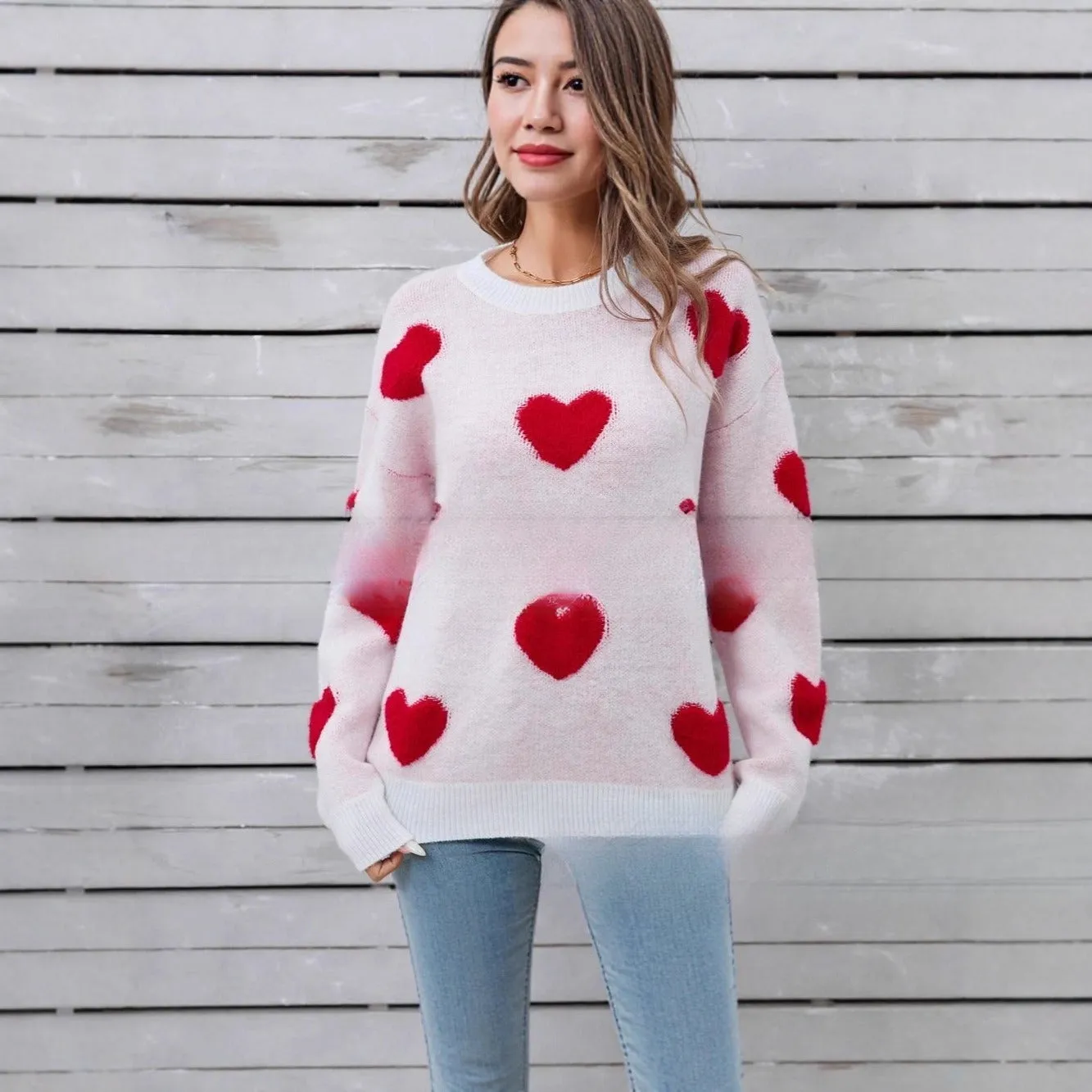 Fashion Women's Wear Love Long Sleeve Knitted Sweater sold by Maiden-Art product image thumbnail 4