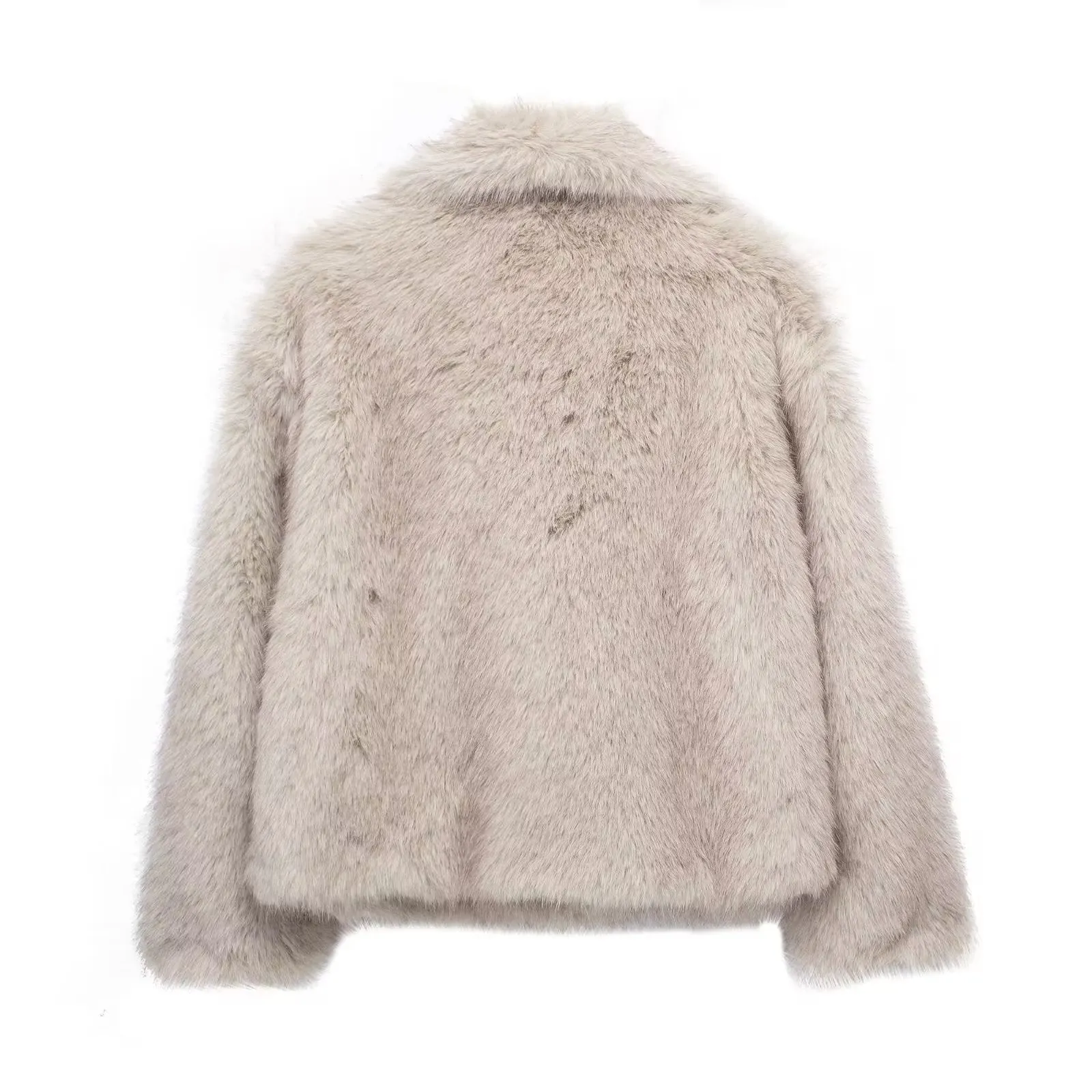 Winter Plush Coat Fashion Warm Thicken Fluffy Lapel Jacket Outwear Casual Long Sleeve Tops Womens Clothing sold by Maiden-Art product image thumbnail 4