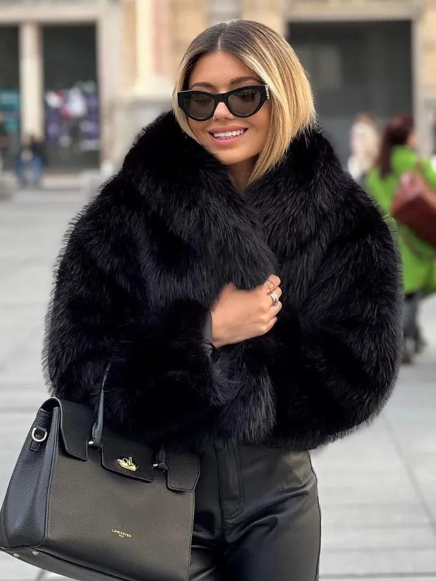 Winter Plush Coat Fashion Warm Thicken Fluffy Lapel Jacket Outwear Casual Long Sleeve Tops Womens Clothing sold by Maiden-Art product image thumbnail 3