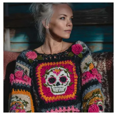 Women’s Retro Printed American-Style Streetwear Loose Sweater Top – 3D Digital Print sold by Maiden-Art