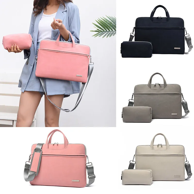 PU Leather Women Laptop Bag Notebook Carrying Case Briefcase For Macbook Air 13.3 14 15.6 Inch Men Handbags Shoulder Mouse Bag sold by Maiden-Art