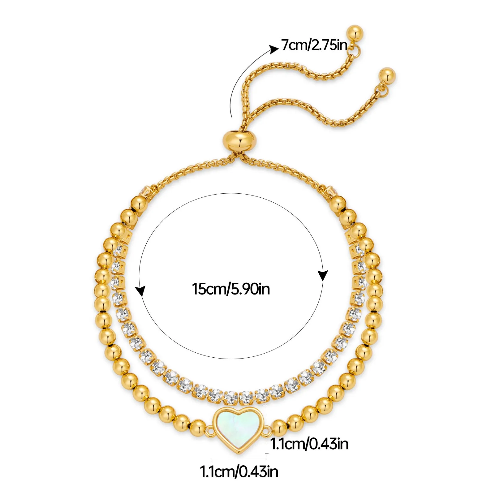 Style Design Hand Jewelry Stacked Chain Splicing Chain Love Bracelet Premium 18K Gold Bracelet sold by Maiden-Art product image thumbnail 4