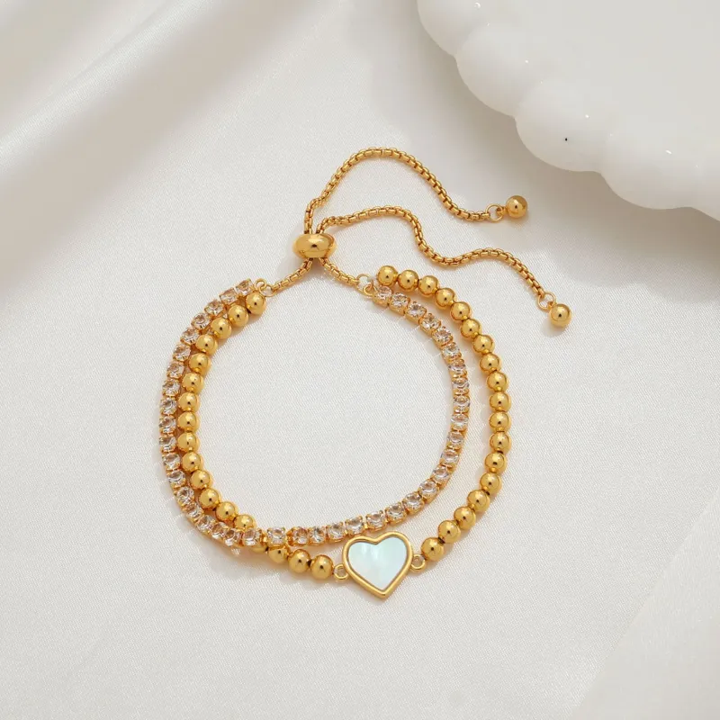 Style Design Hand Jewelry Stacked Chain Splicing Chain Love Bracelet Premium 18K Gold Bracelet made by Maiden-Art