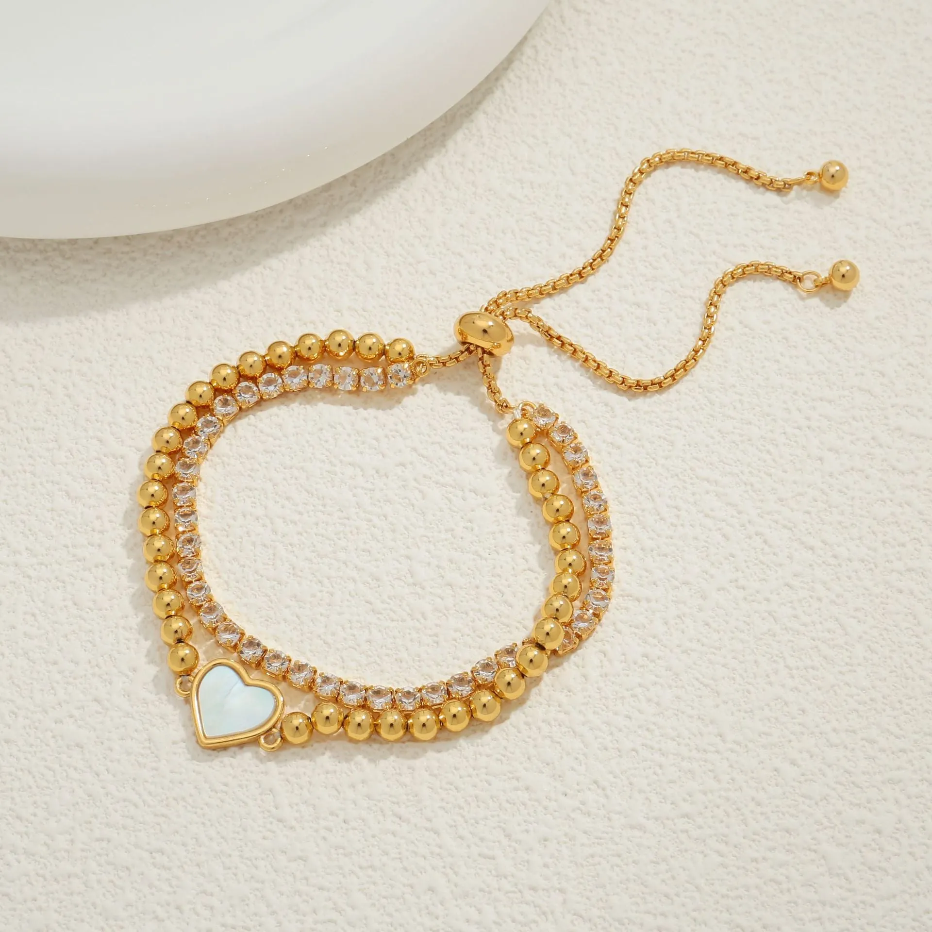 Style Design Hand Jewelry Stacked Chain Splicing Chain Love Bracelet Premium 18K Gold Bracelet sold by Maiden-Art product image thumbnail 2